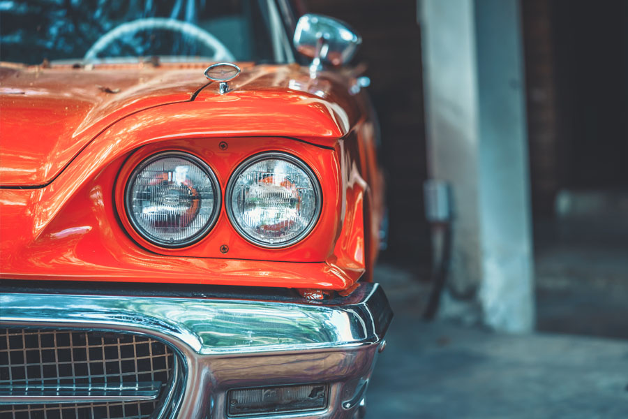Classic Car Insurance - Classic Red Car in a Garage